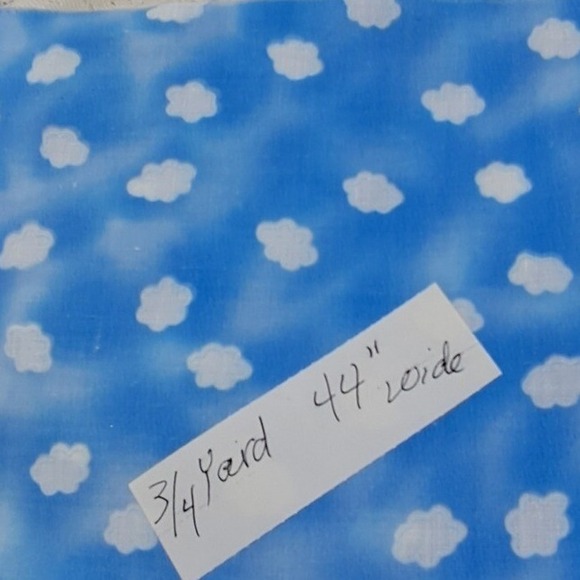 Cloud Fabric 3/4 Yard Blue Sky Print‎ Cotton Sewing Quilting Material - Picture 1 of 2